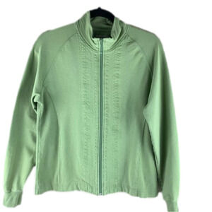 Woolrich Casual Outdoor Green Zippered  Sweater size Medium